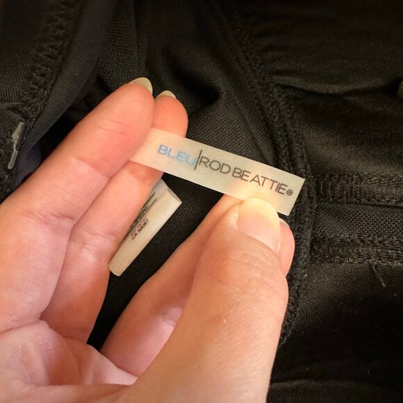 Bleu Rod Beattie Black One‎ Piece Swimsuit Women’s Size 8 Ruched Lace Up Bust - Picture 9 of 10